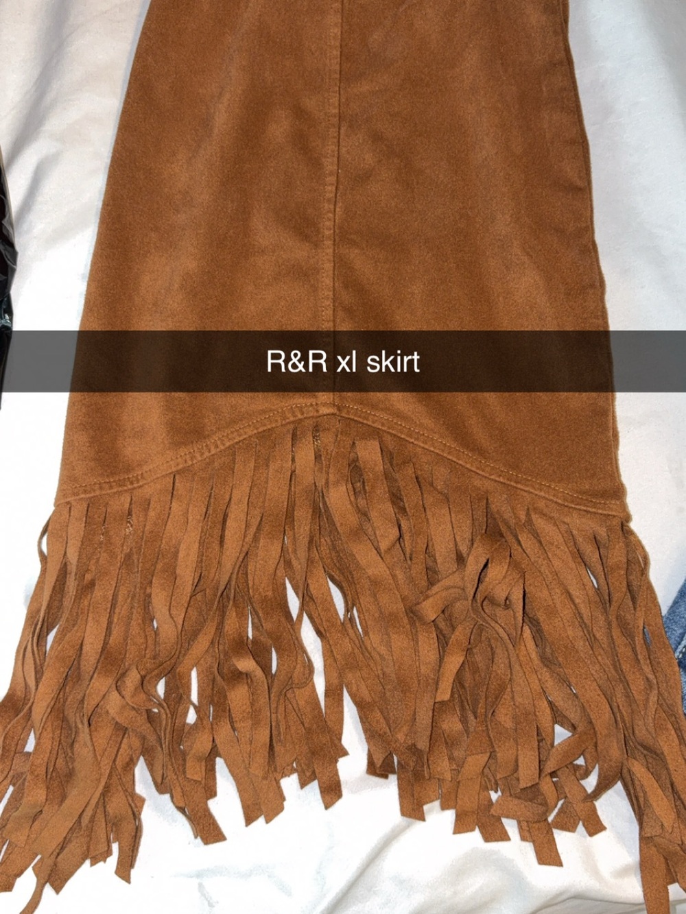 Rock & Roll Cowgirl Suede-Look Fringe Midi Skirt - Brown